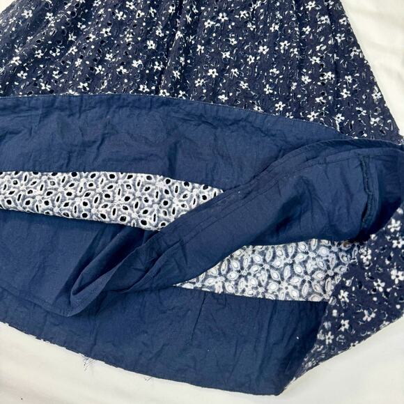 Maeve Anthropologie Lillian Floral Dress Puff Sleeve Mini Dress Women’s 4 Navy - Picture 8 of 16